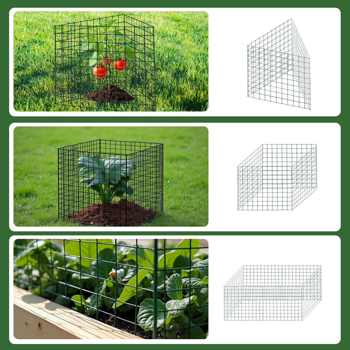 WarmFarm foldable metal plant protectors store flat for easy reuse