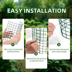 WarmFarm ground stakes provide sturdy support for easy cage installation