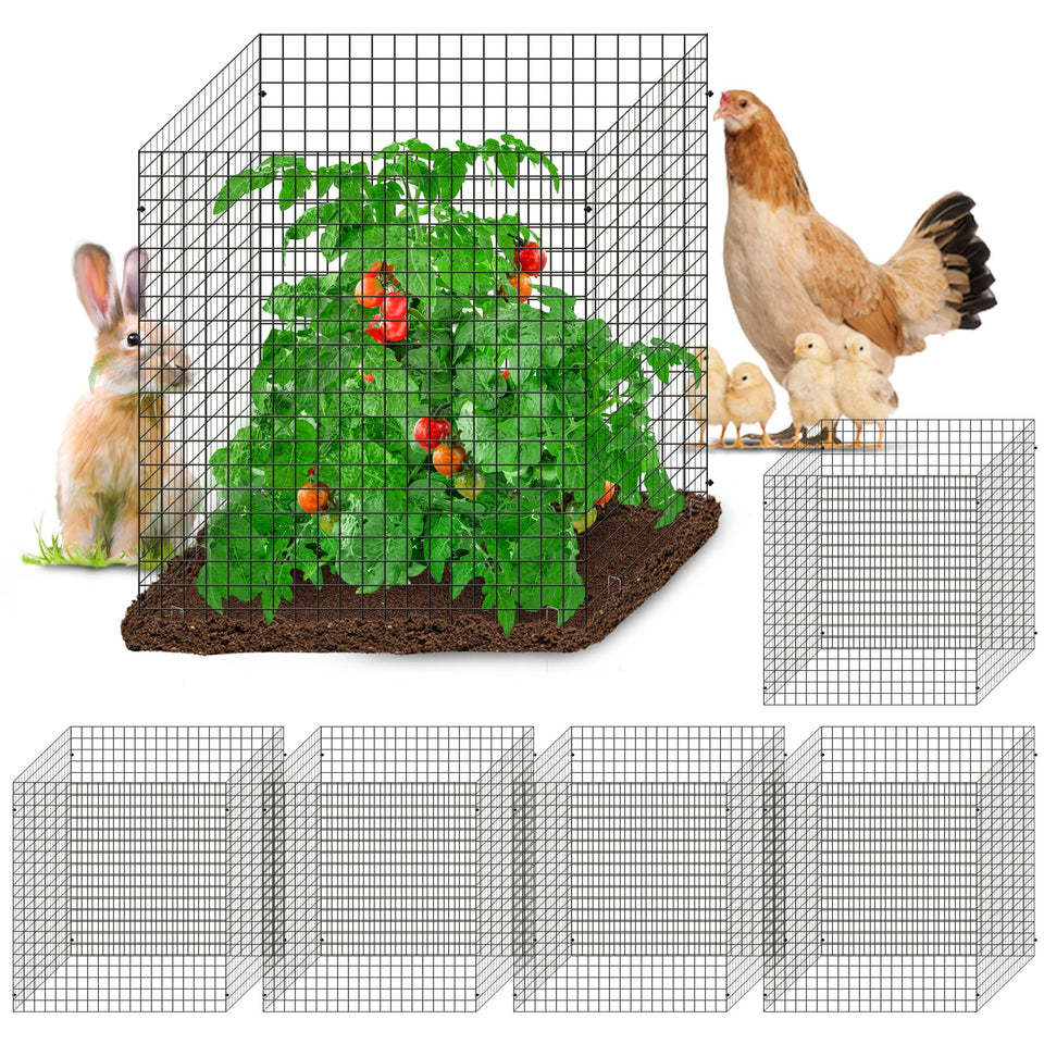 Warmfarm plant protector panel blocks pests while keeping air flow to seedlings.