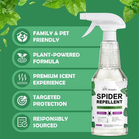 Waspika spray shown near entryways and patios for pest protection.