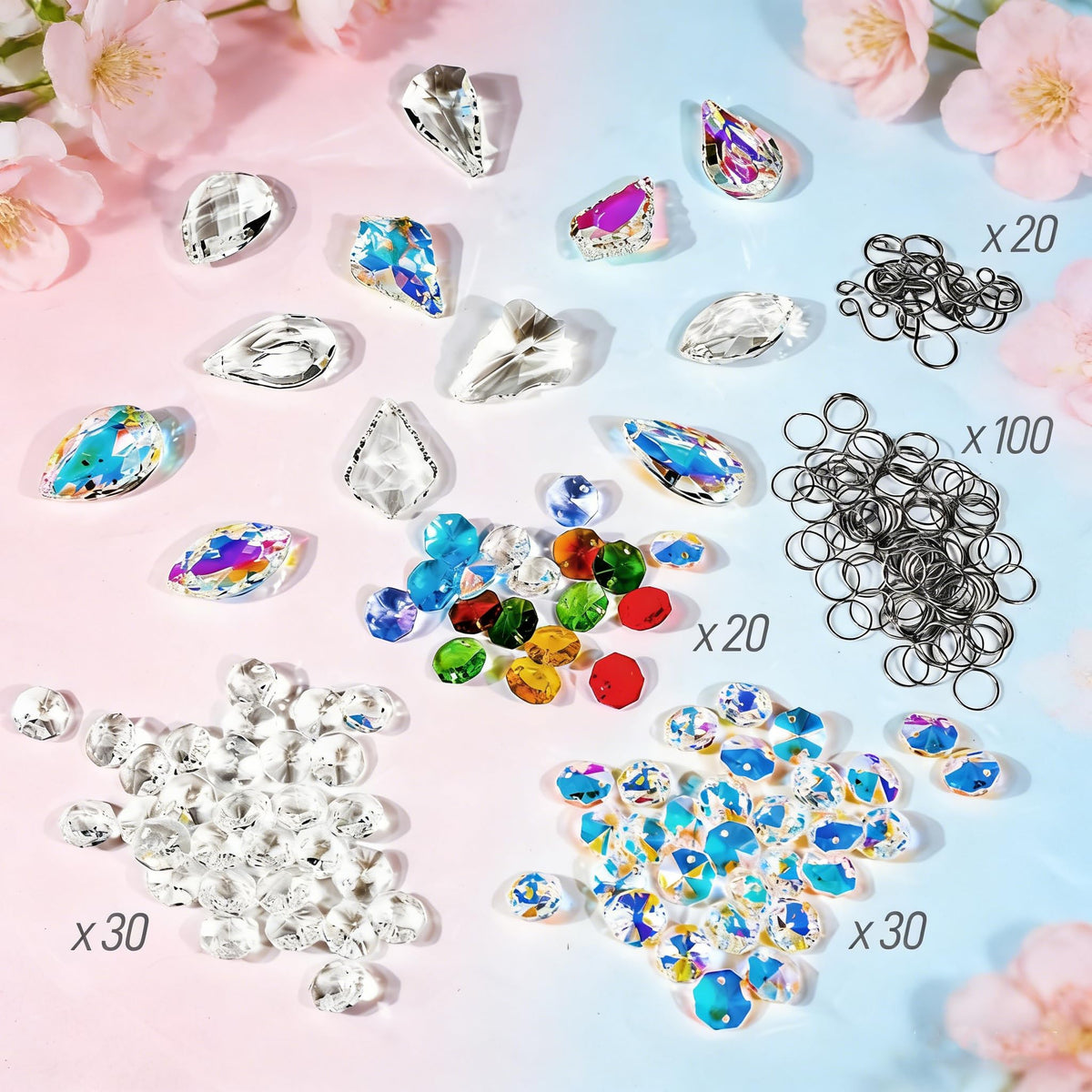 WASTROYAL AB color octagonal beads 14mm sparkling in sunshine