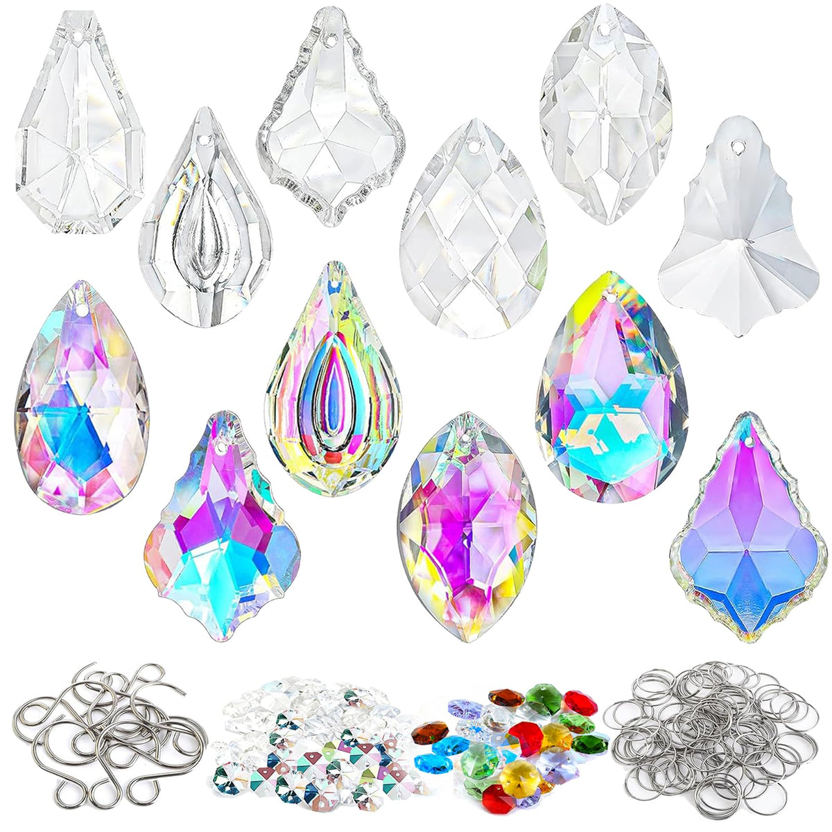 WASTROYAL clear prisms 38mm reflecting sunlight to create rainbows