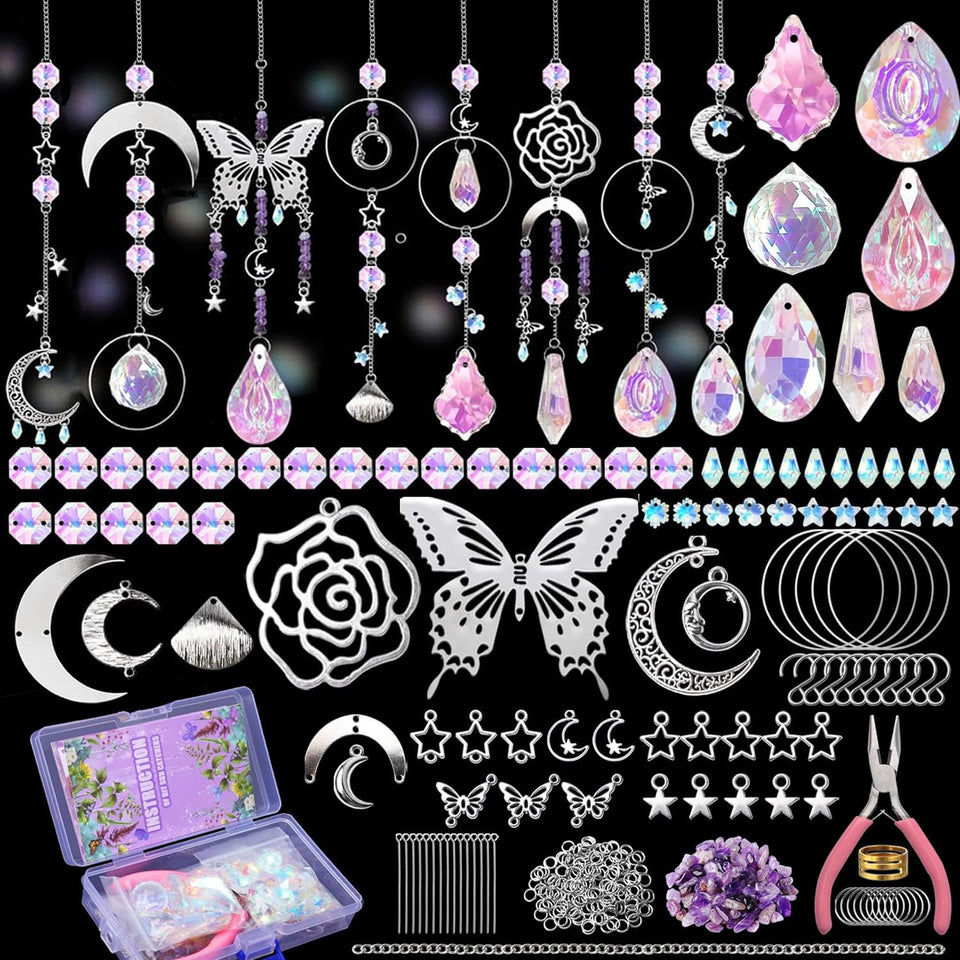 WASTROYAL DIY suncatcher kit crystals for sparkling window decor