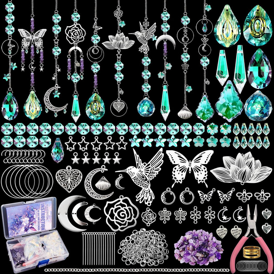 WASTROYAL hummingbird suncatcher kit assembly for sunny window decor