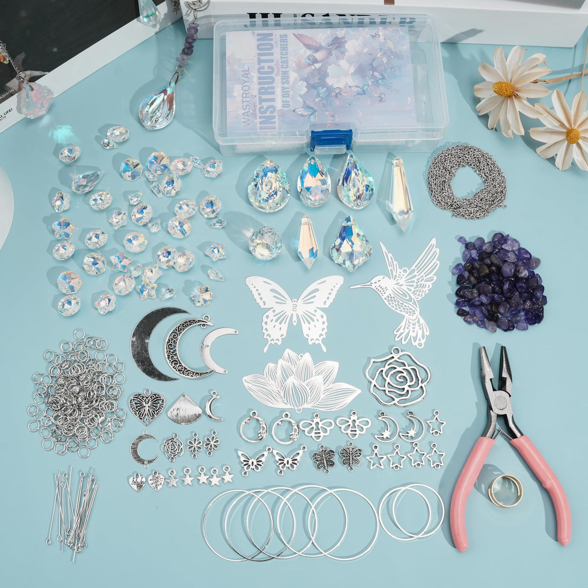 WASTROYAL moon stars hearts decor for whimsical prisms