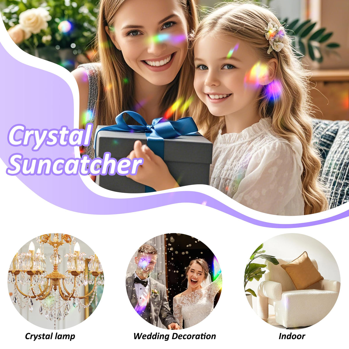 WASTROYAL window suncatcher prism reflecting light indoors