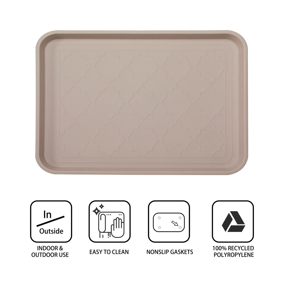 WATANIYA PET boot tray with muddy boots after use for cleanup
