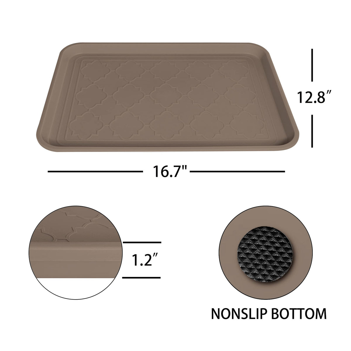 WATANIYA PET boot tray with non-slip bottom prevents sliding on floors.