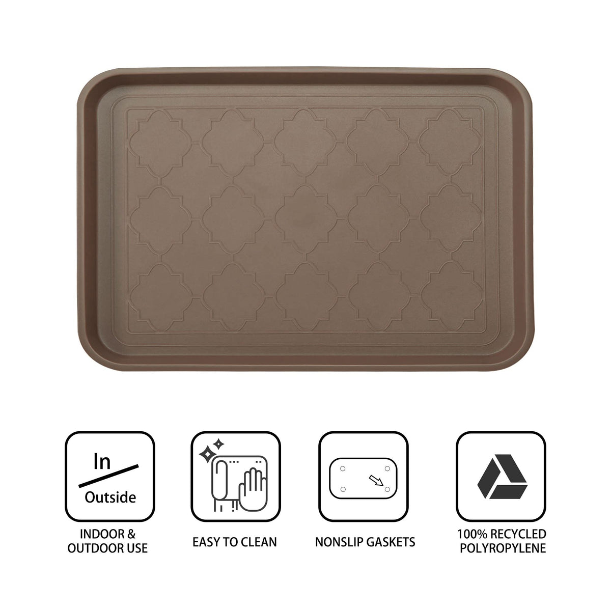 WATANIYA PET boot tray raised edge contains water and dirt for tidy floors.