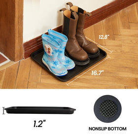 WATANIYA PET boot tray raised edge design contains splashes and mud at the doorway.