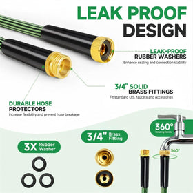 Watato garden hose 100ft kink-free flexible design for easy maneuvering.