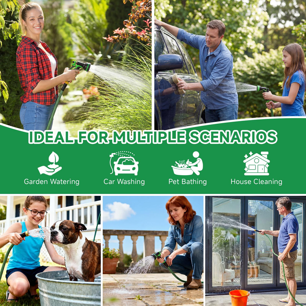 Watato garden hose 100ft outdoor use for garden, patio, and car washing.