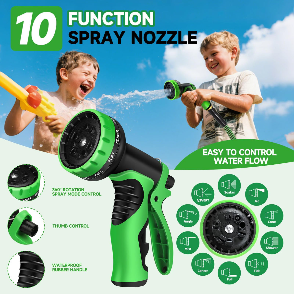 Watato garden hose 100ft triple-layer construction durable and long-lasting.