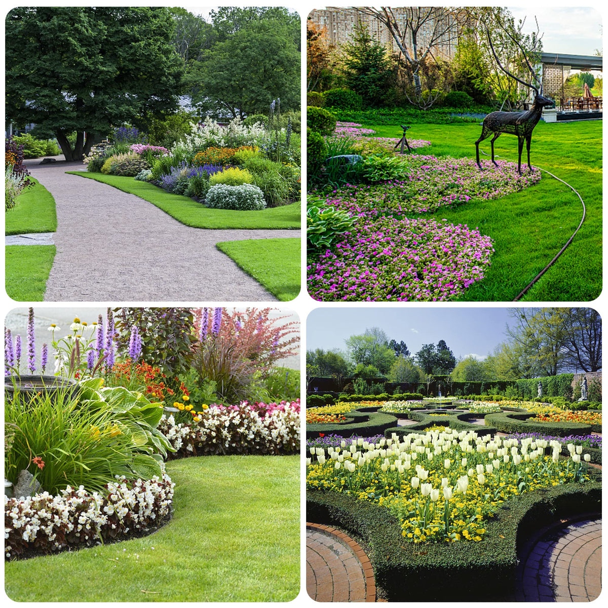 Watayo easy-to-cut edging designed to fit varied lawn layouts and shapes.