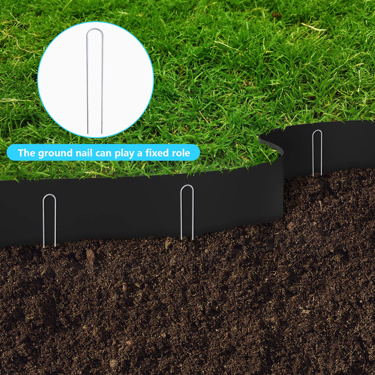 Watayo flexible edging for curves easily follows garden paths and bed outlines.