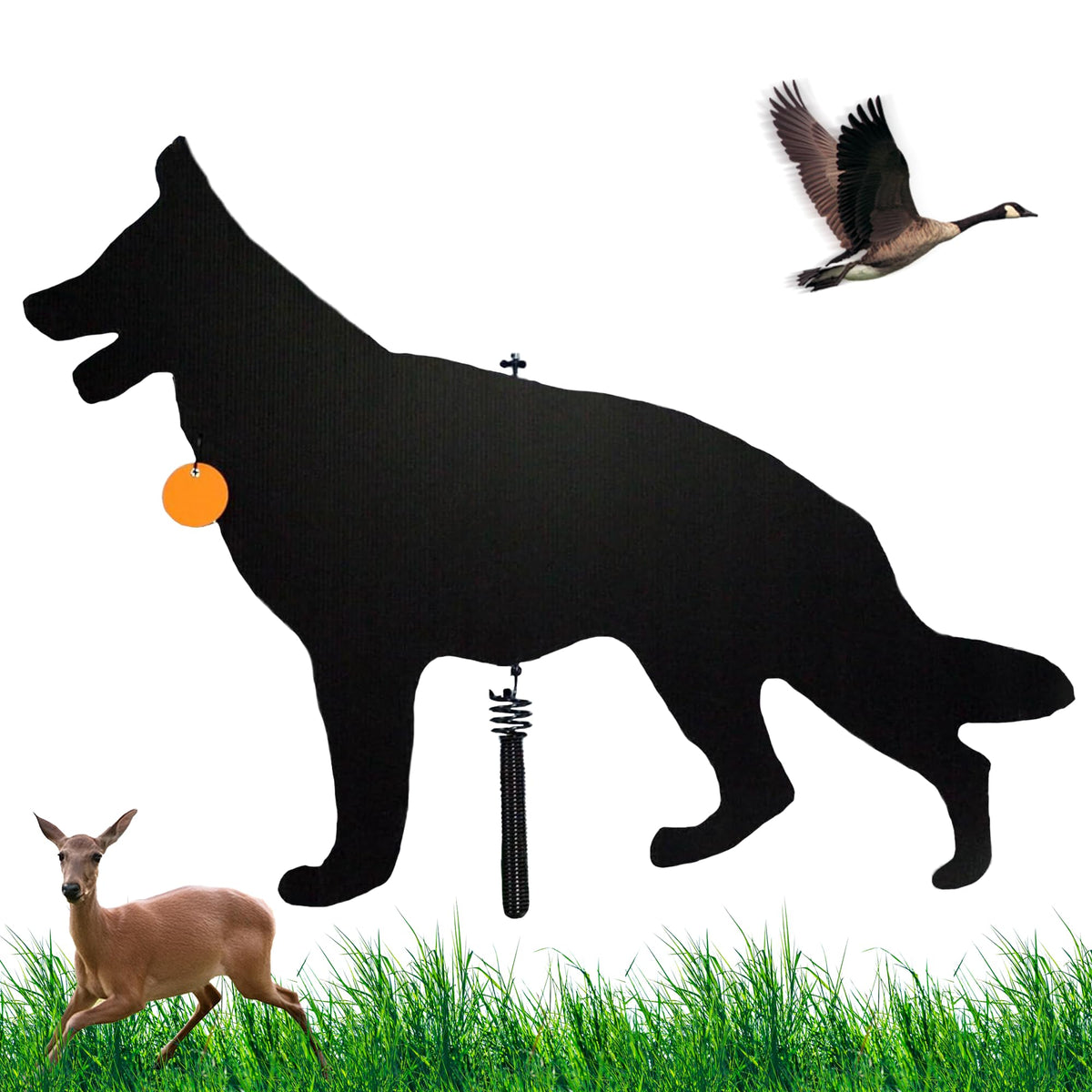 Watch Dog Goose Patrol lone dog decoy deters geese with a realistic visual threat