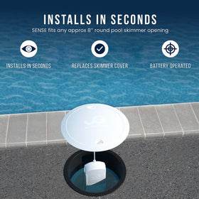 WaterGuru Sense S2 adapter options for various skimmer shapes.