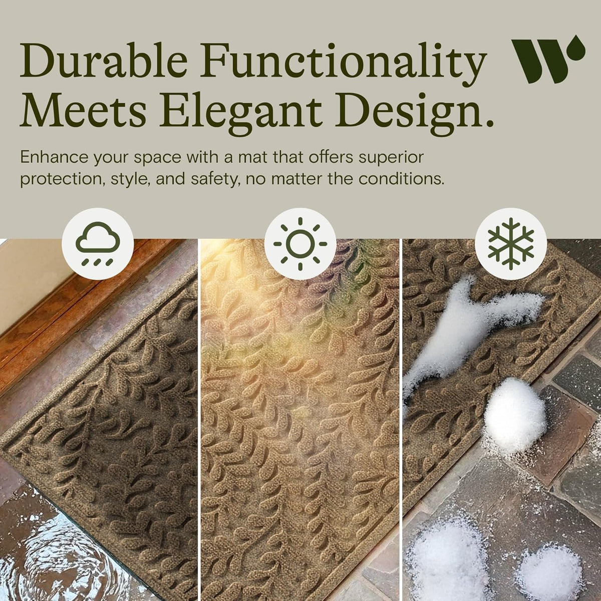 WaterHog Boxwood 23x36 dimensions shown for entryway planning.