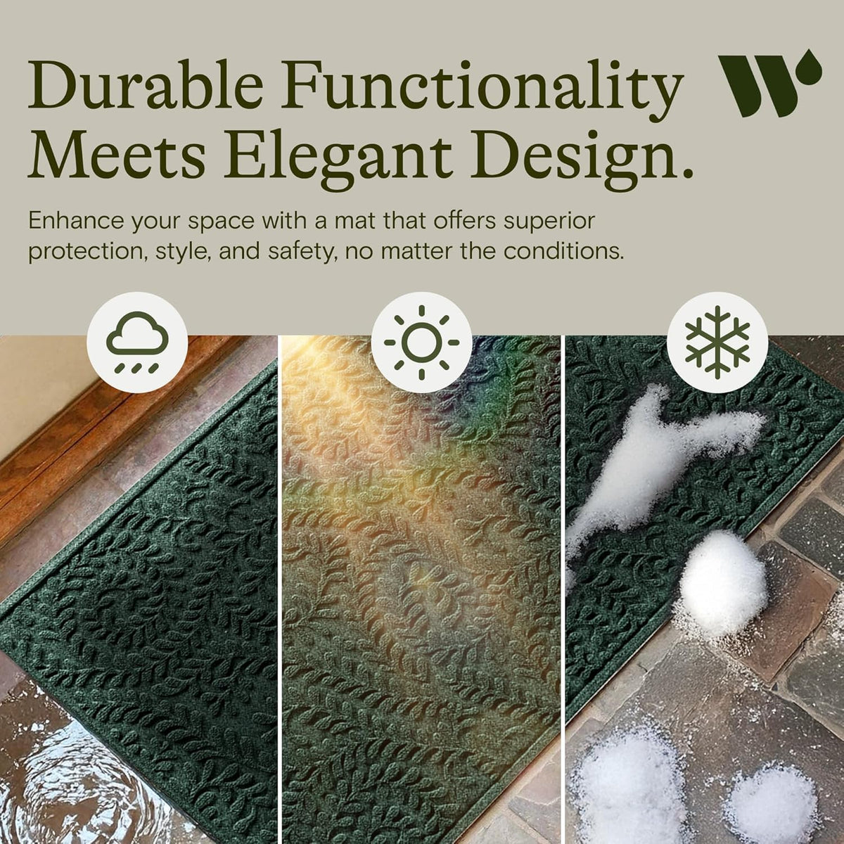 WaterHog Boxwood mat size 23x36 fits most entryways