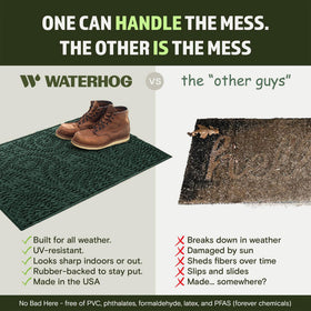 WaterHog Boxwood mat is made in the USA from recycled materials