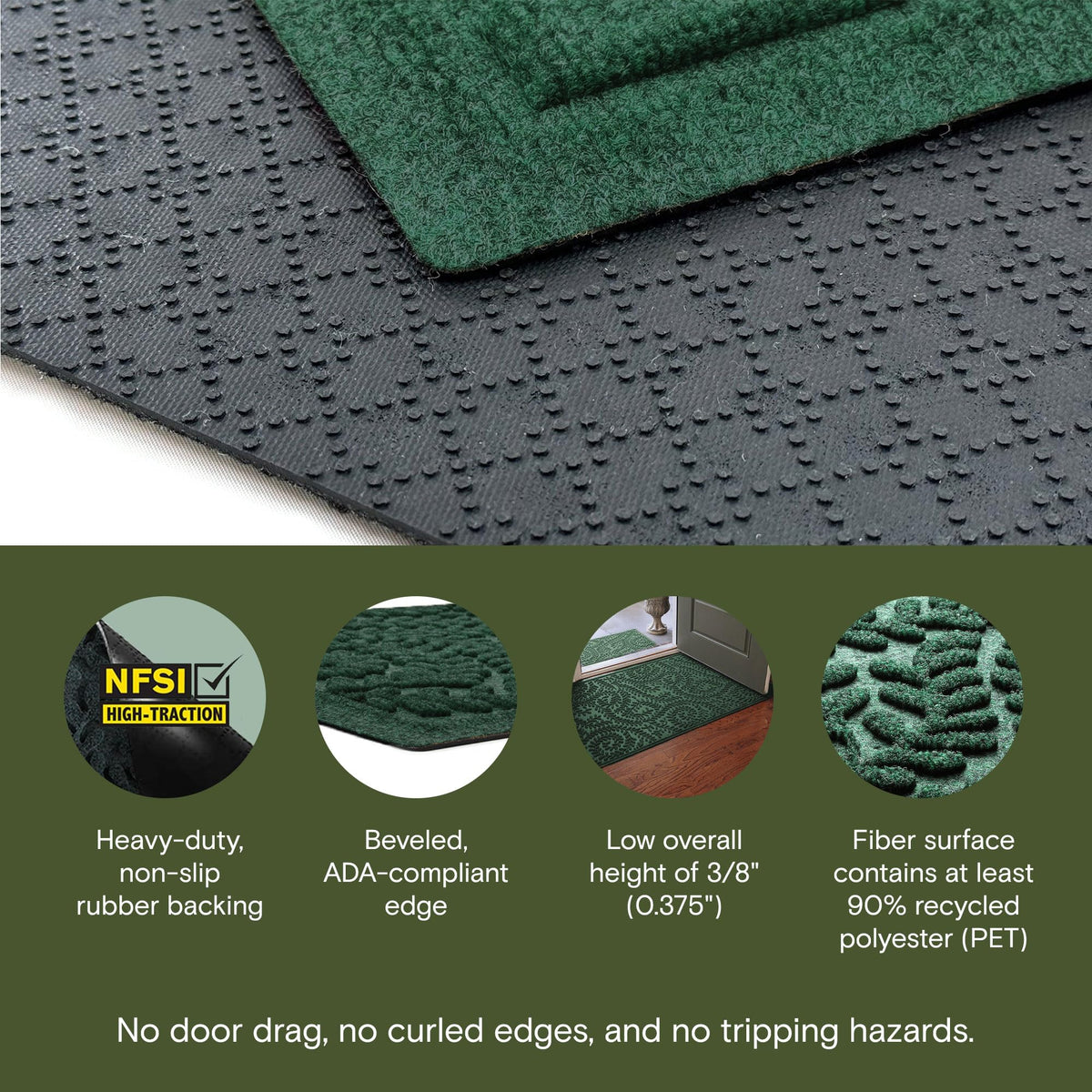 WaterHog Boxwood front door mat features water trapping for rainy days