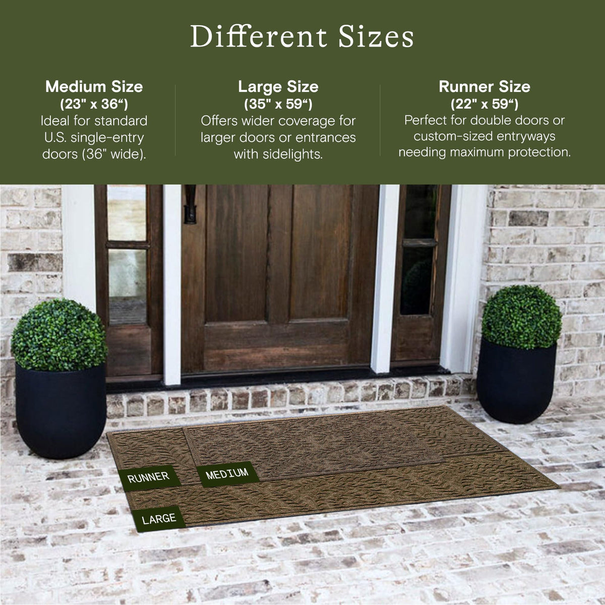 WaterHog Boxwood ridged floral design highlighting moisture trapping.