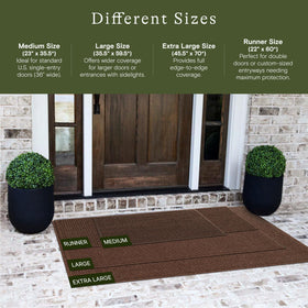 WaterHog Squares front door mat absorbent water-trapping feature captures moisture at the threshold