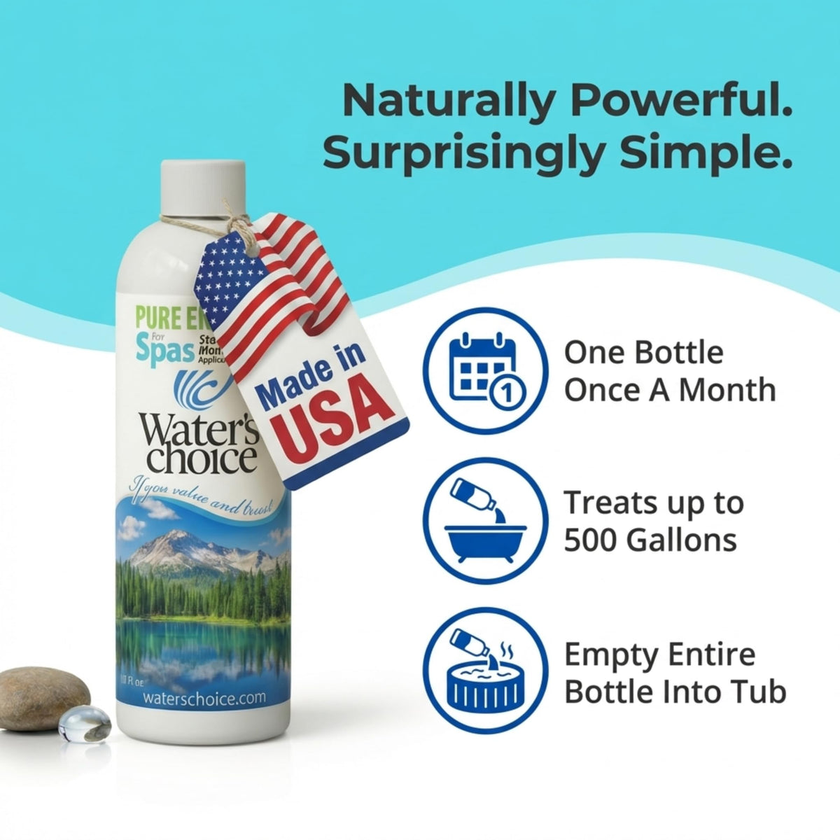Waters Choice Pure Enzymes in a tidy monthly routine setup.