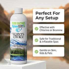 Waters Choice Pure Enzymes spa water before and after treatment.