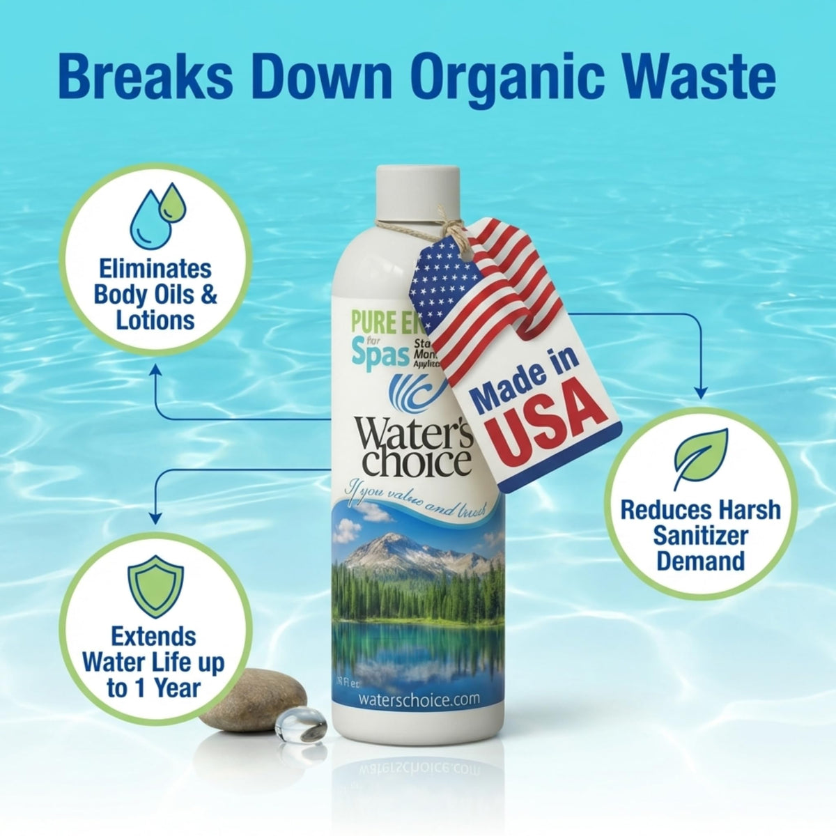 Waters Choice Pure Enzymes for Spas eco-conscious spa care option