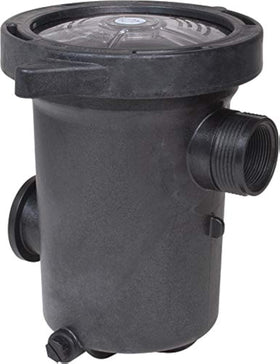Waterway Hi-Flo pump strainer housing with lid and basket for above-ground filtration.