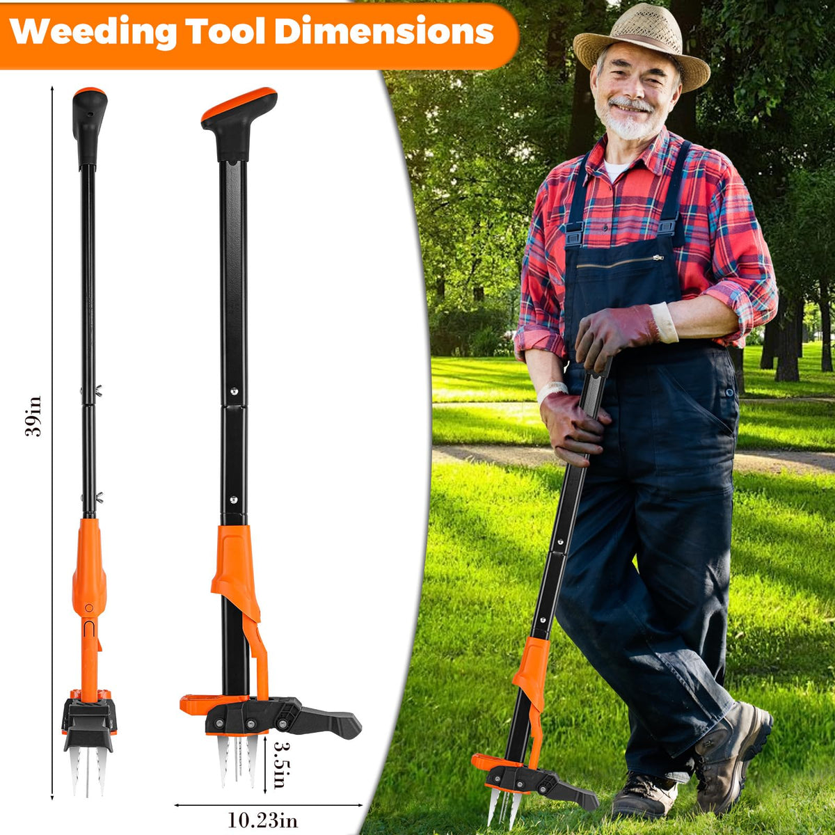 WATFIGBY weed puller eject mechanism for quick, hands-free weed removal.