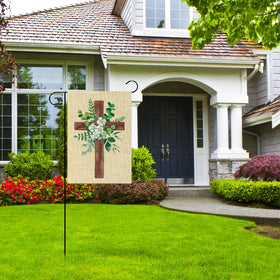 Watinc burlap garden flag material showing natural texture