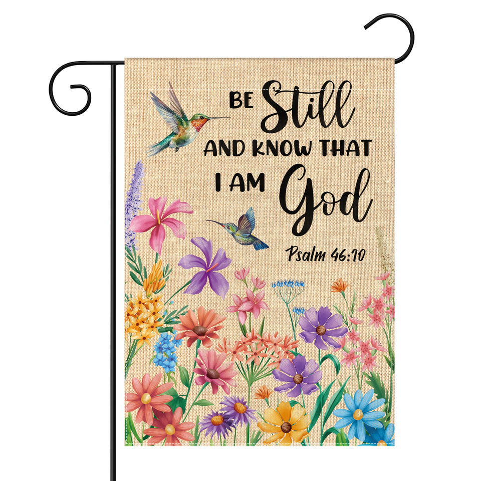 WATINC Christian hummingbird flag with flowers brightens outdoor spaces.