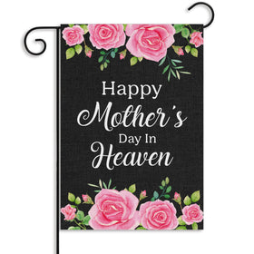 Watinc Mother's Day Heaven flag with floral hydrangea design for memorial displays.