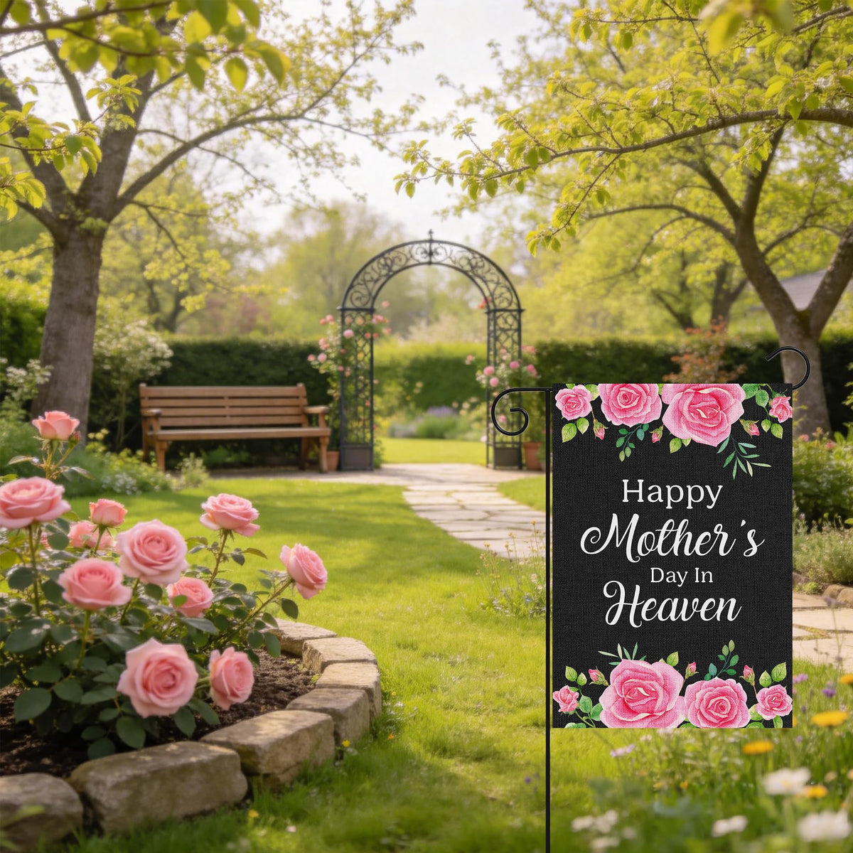 Watinc versatile display flag suitable for outdoor and indoor remembrance.