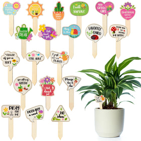 WATINC wooden plant markers in 20 designs for clear, playful labeling.