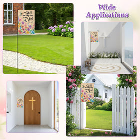 WATINC garden flag adds serene color to porch, yard, or indoors.