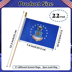 WATMTIN flag sticks with 12.2 inch length for easy handheld use.