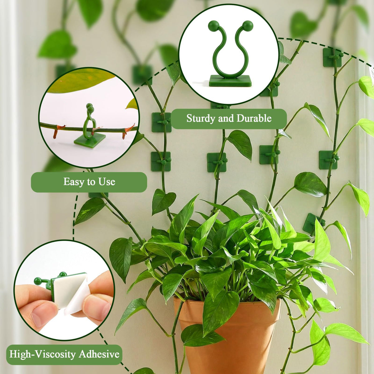WATMTIN discreet design keeps clips hidden inside plant growth for a clean look.