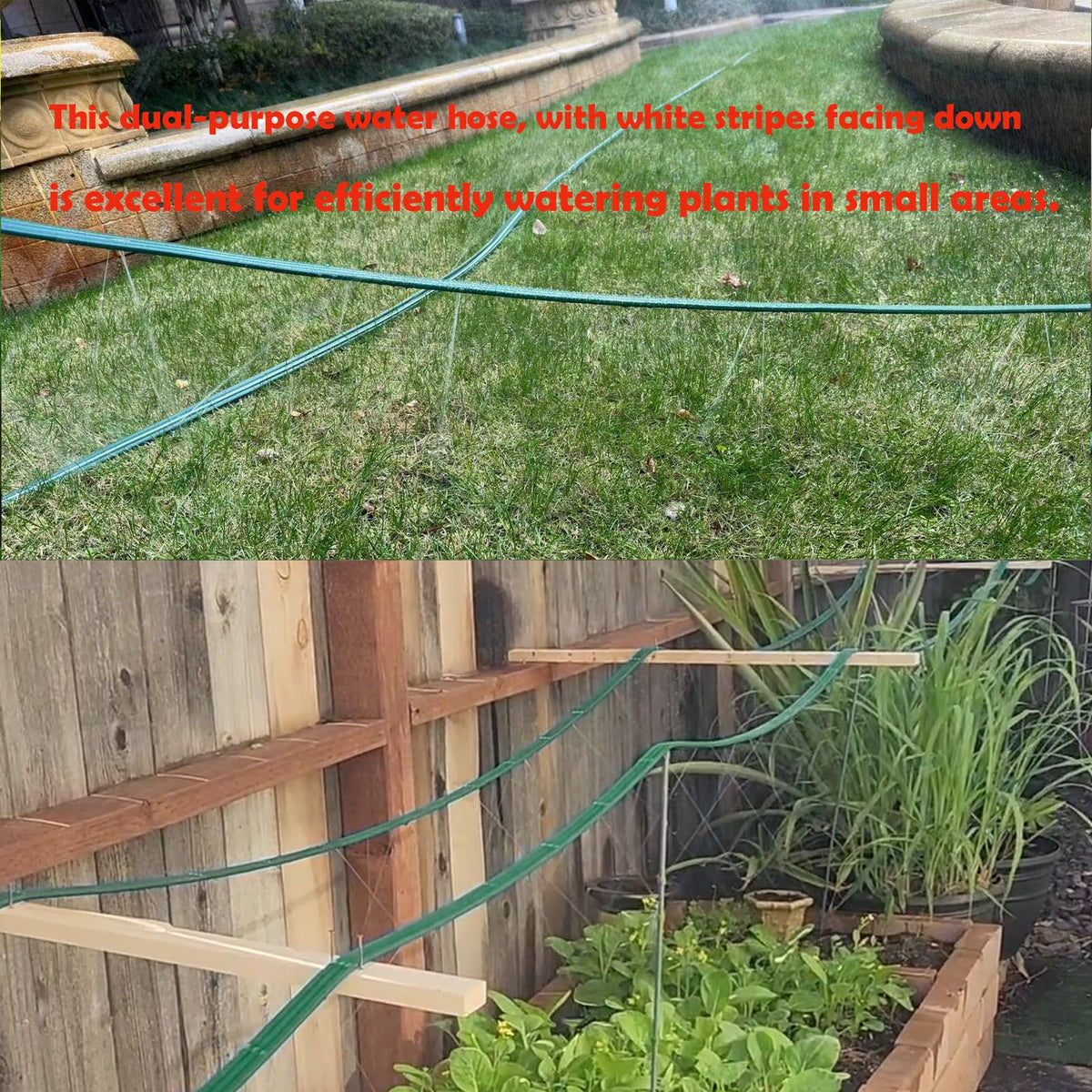 WATO0 heavy-duty no-kink hose maintains flat layout for easy yard watering