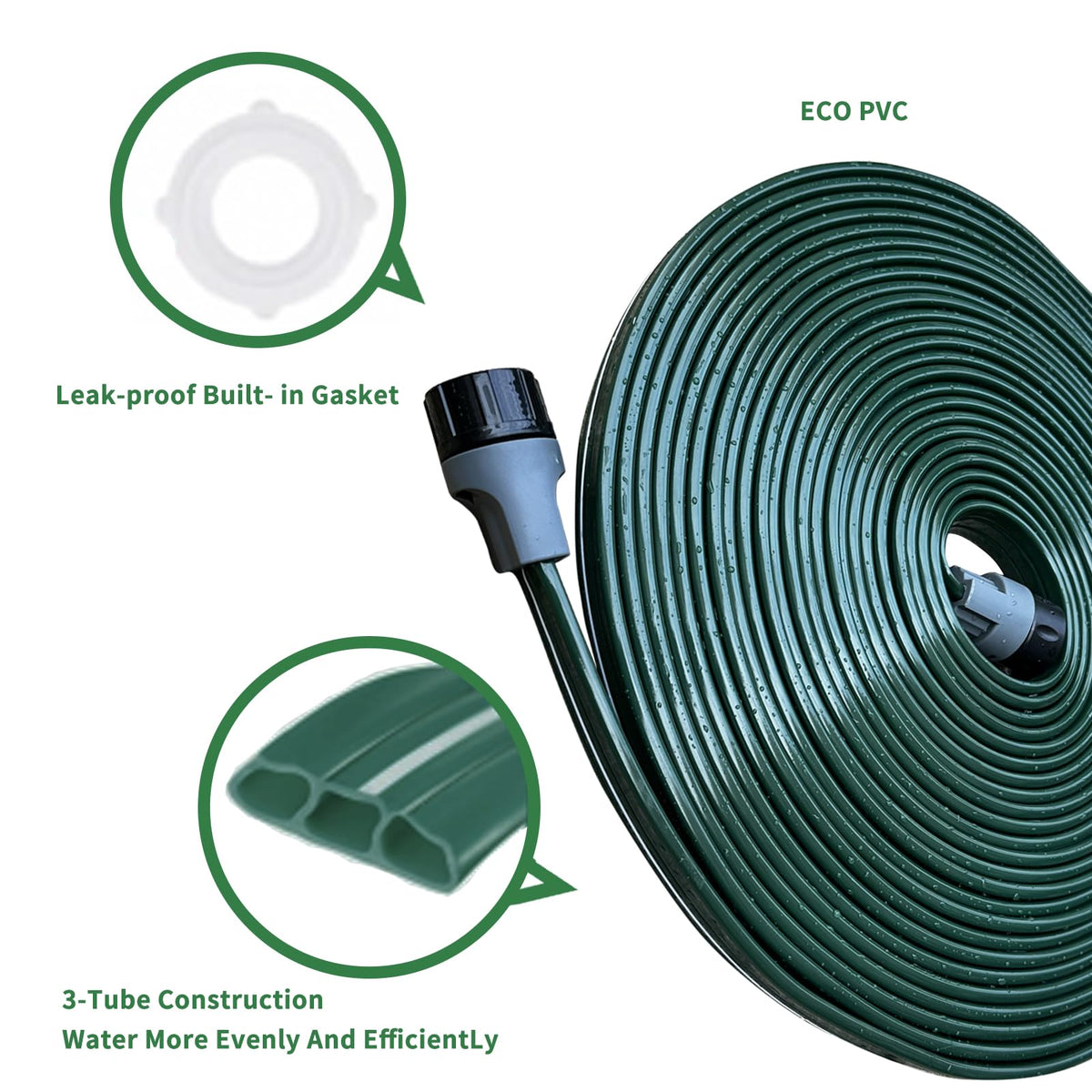 WATOO 6 inch steel stakes keep the hose flat.