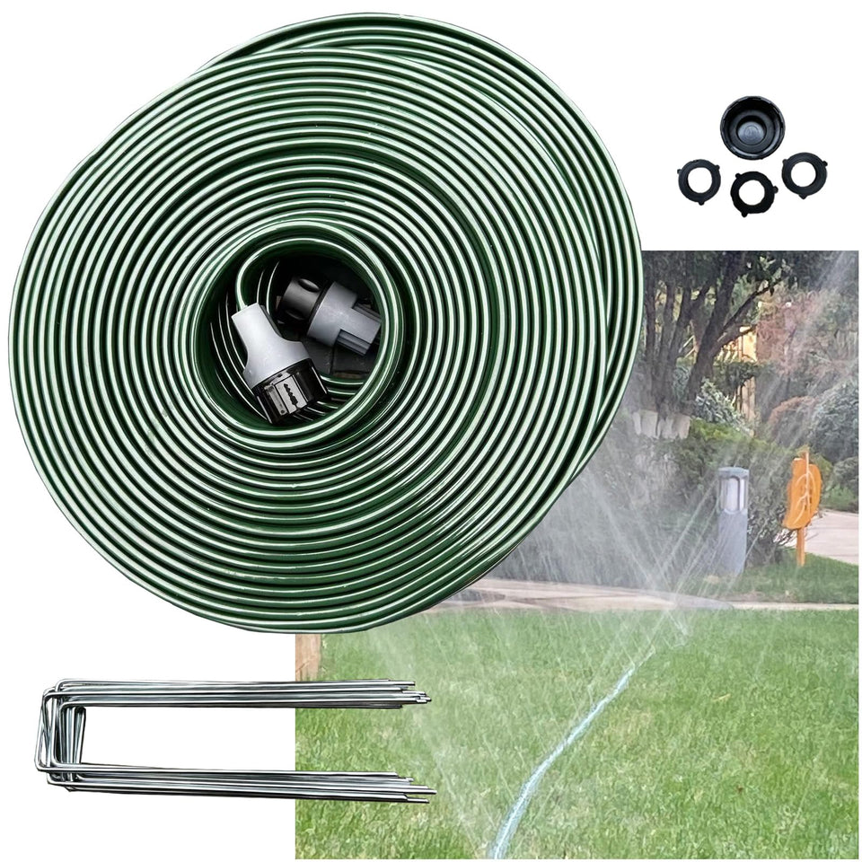 WATOO sprinkler hose 75ft for even lawn watering.