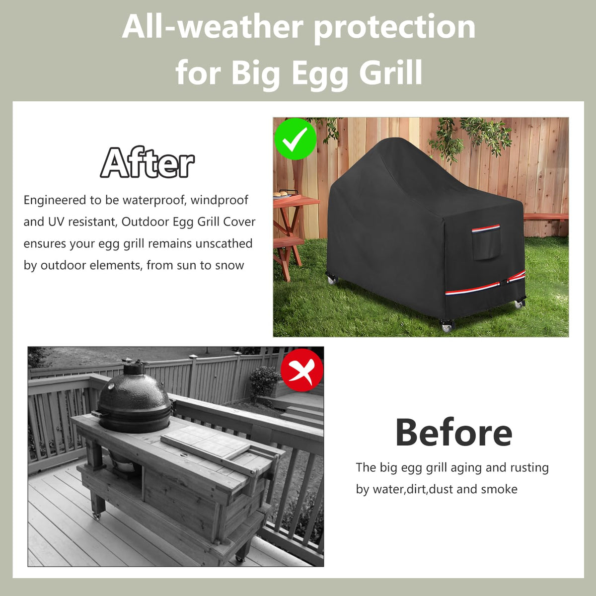 Wavecover windproof design helps keep the grill protected in gusts