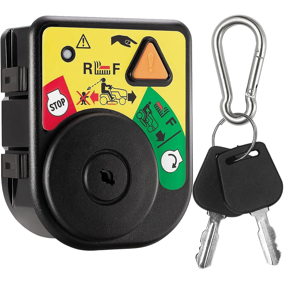 Wawews ignition switch module with key for Cub Cadet XT1 LT42 close-up showing keyed start capability