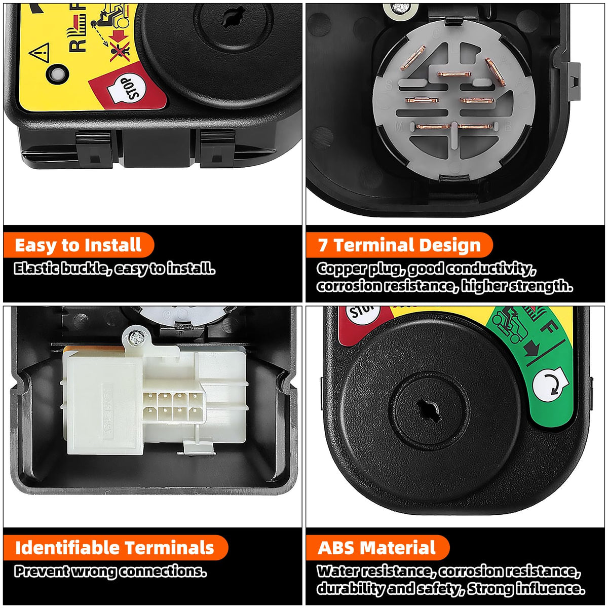 Installation guide illustration for Wawews ignition switch replacement on a riding mower