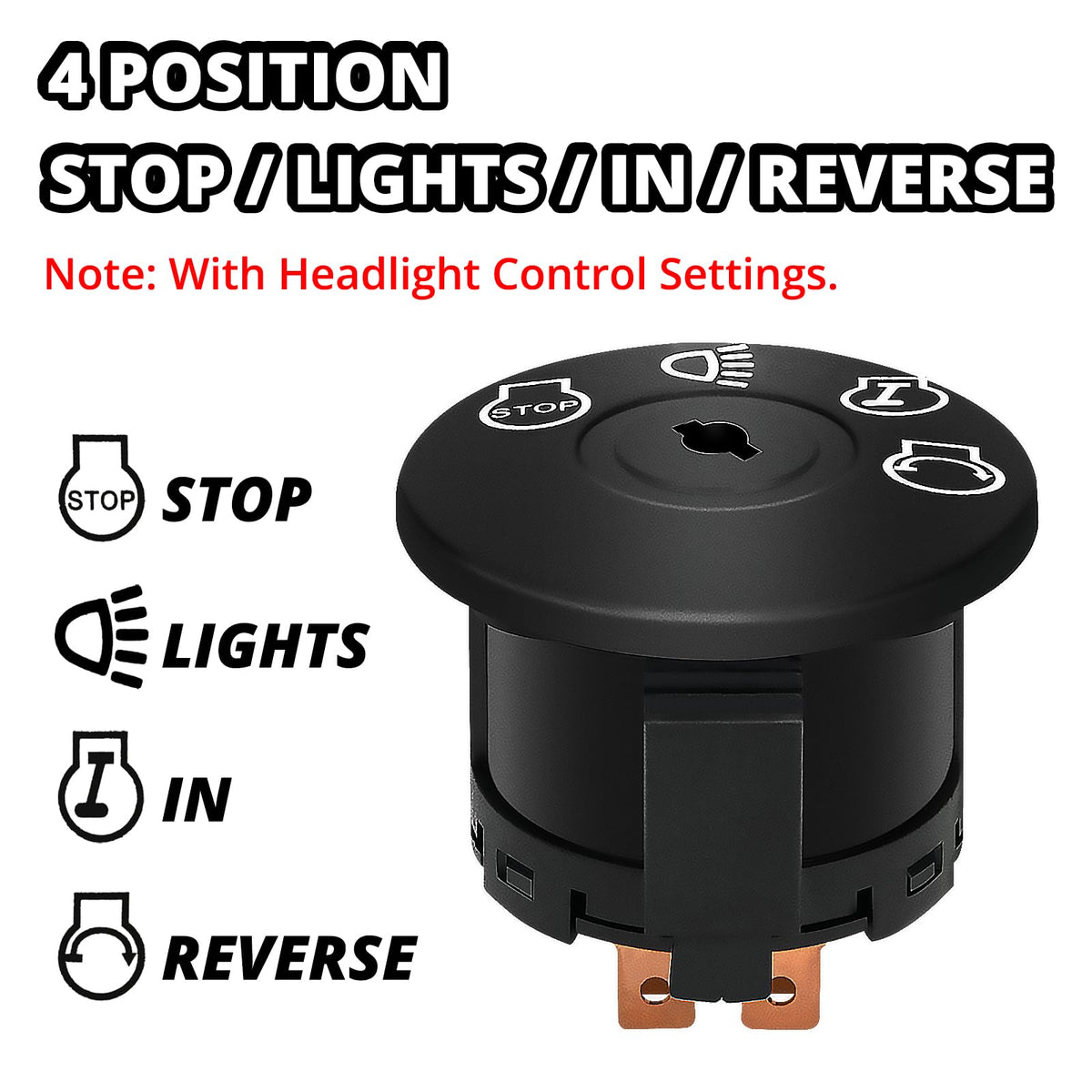 Wawews ignition switch side view demonstrates easy, tool-free installation