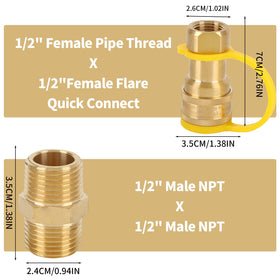 WAYASDCU brass quick-connect central-nut easy installation and strong grip.