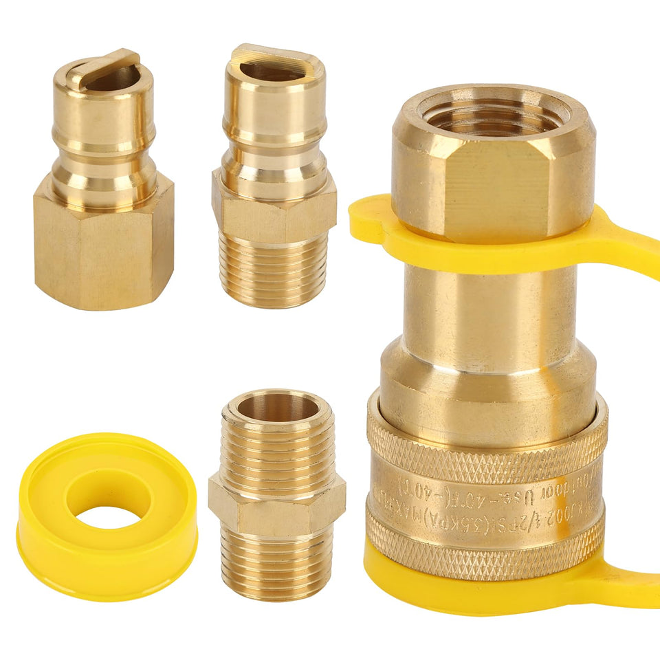 WAYASDCU halfinch qdd fittings kit top view for durable brass connections.