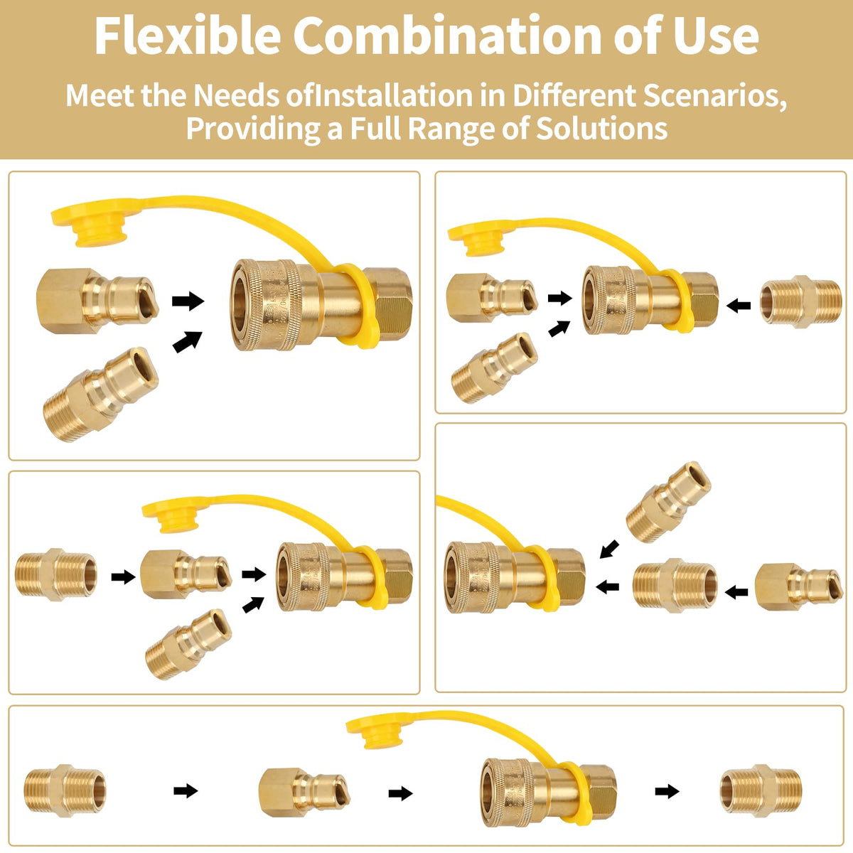 WAYASDCU pipe-thread-adapters visible for versatile natural gas hookups.
